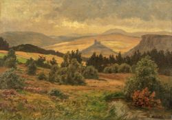 Wilhelm Degode 1862 Oldenburg - 1931 Düsseldorf - Hügelige Landschaft - Öl/Lwd. 70,5 x 100,5 cm.