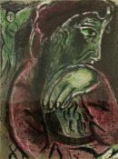 Marc Chagall 1887 Witebsk - 1985 St. Paul de Vence - "Hiob in der Verzweiflung" - Farblithografie/