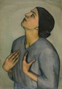Kurt Schwitters 1887 Hannover - 1948 Kendal - "Ohne Titel (Porträt Helma Schwitters)" - Öl/Pappe.