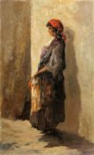 Künstler des 20. Jahrhunderts - Bildnis einer Zigeunerin - Öl/Lwd. 80 x 50 cm. Undeutl. sign. r. u.: