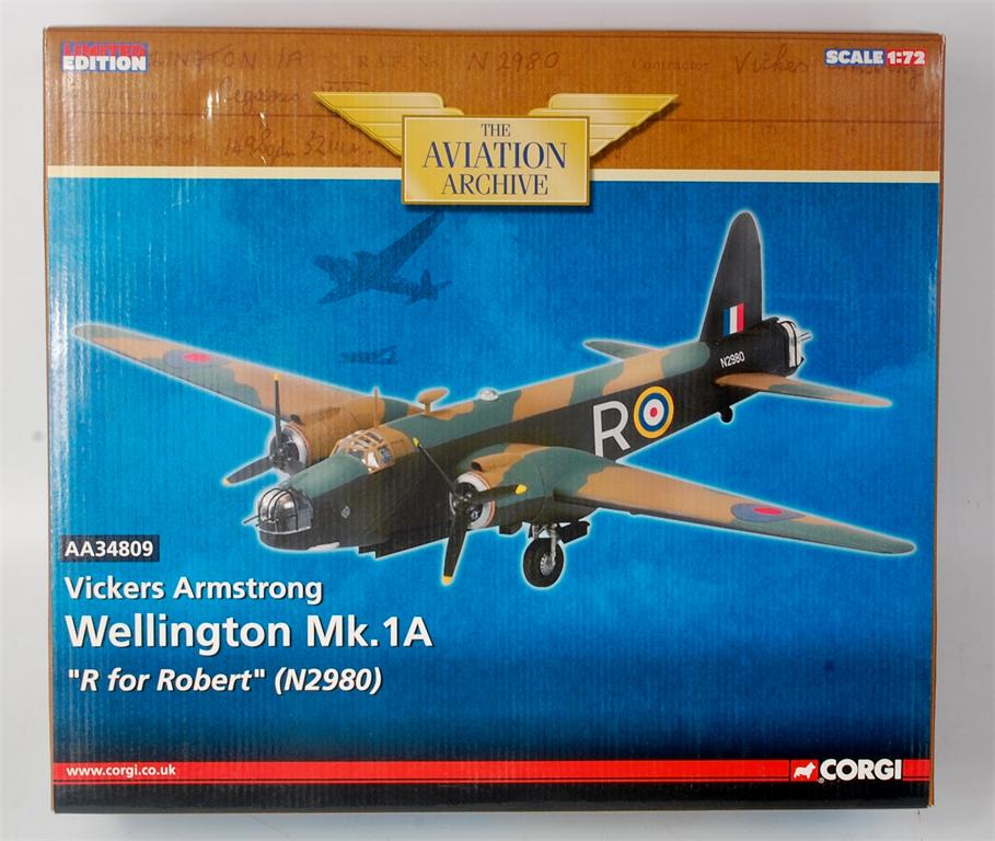 Corgi Aviation Archive, 1/72 scale model of a Vickers Armstrong Wellington Mk1A 'R for Robert',