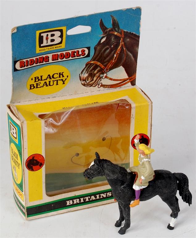 Britains, No.2001 Black Beauty, single window boxed figure, comprising of Black Beauty with rider,