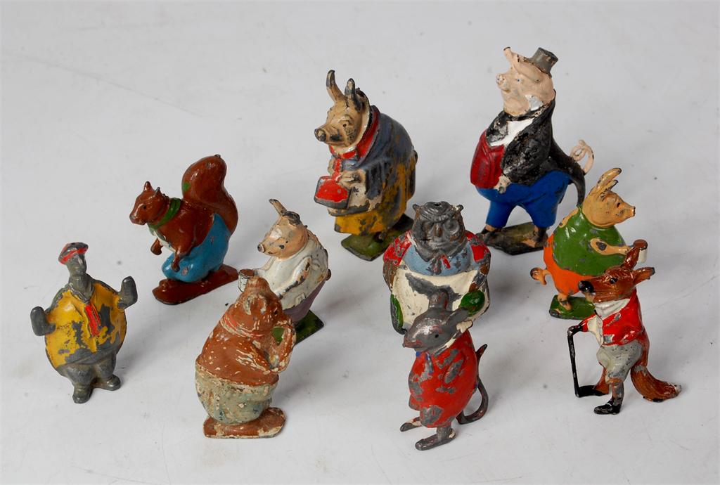 Britains, Cadbury's Cococubs group, 10 assorted figures, some touched-in, to include Mr Pie