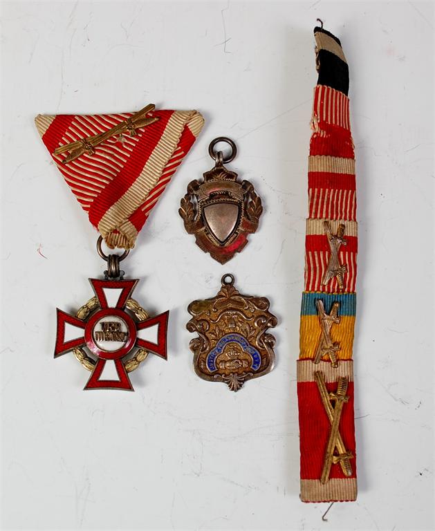 An Austria-Hungary Military Merit Cross 3rd class with war decoration and swords, together with a