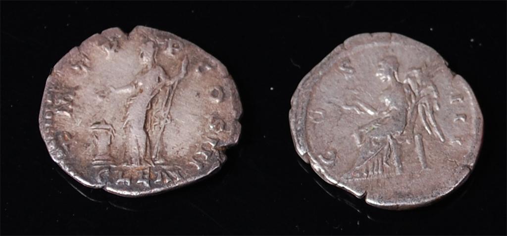 Roman, Hadrian 117-138AD, AR denarius (F), together with one other Trajan example (VF) (2) - Image 2 of 2