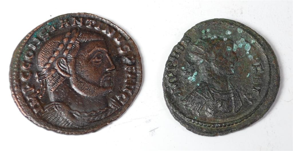 Roman, Probus 276-282AD antoninanus (F), together with Constantine 306-337 AE follis (VF) (2)