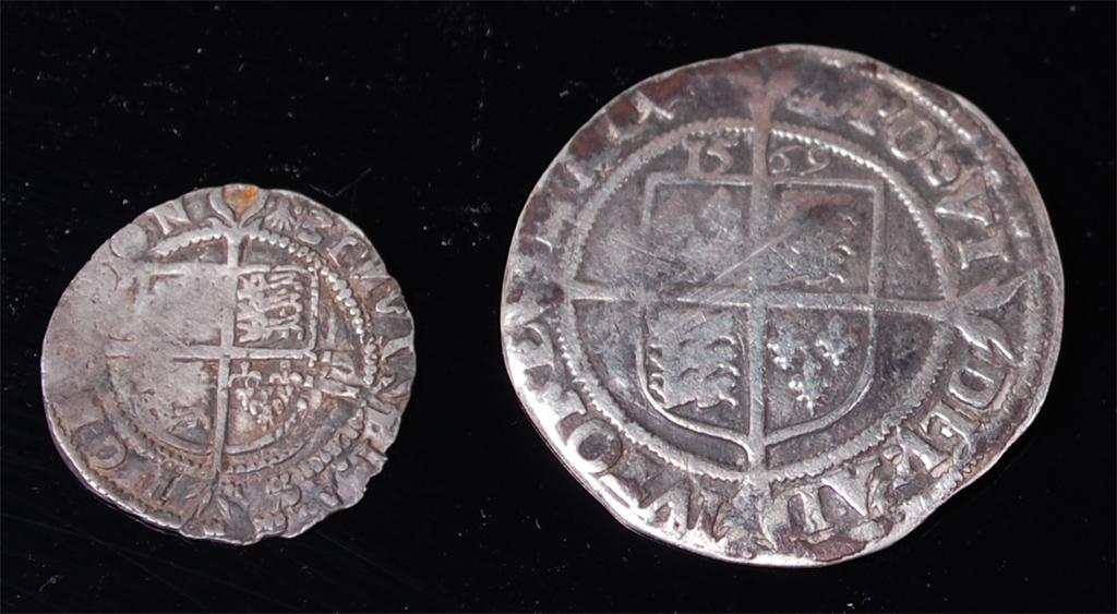 England, 1569 sixpence, Elizabeth I rose behind bust, coronet mint mark F/VF, together with an - Image 2 of 2