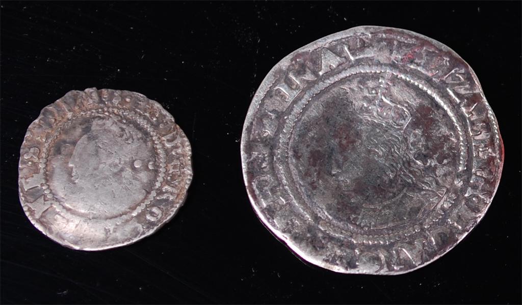England, 1569 sixpence, Elizabeth I rose behind bust, coronet mint mark F/VF, together with an