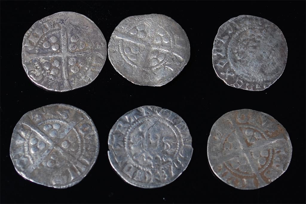 England, six various hammered silver long cross and other pennies, Edward I, London and other town