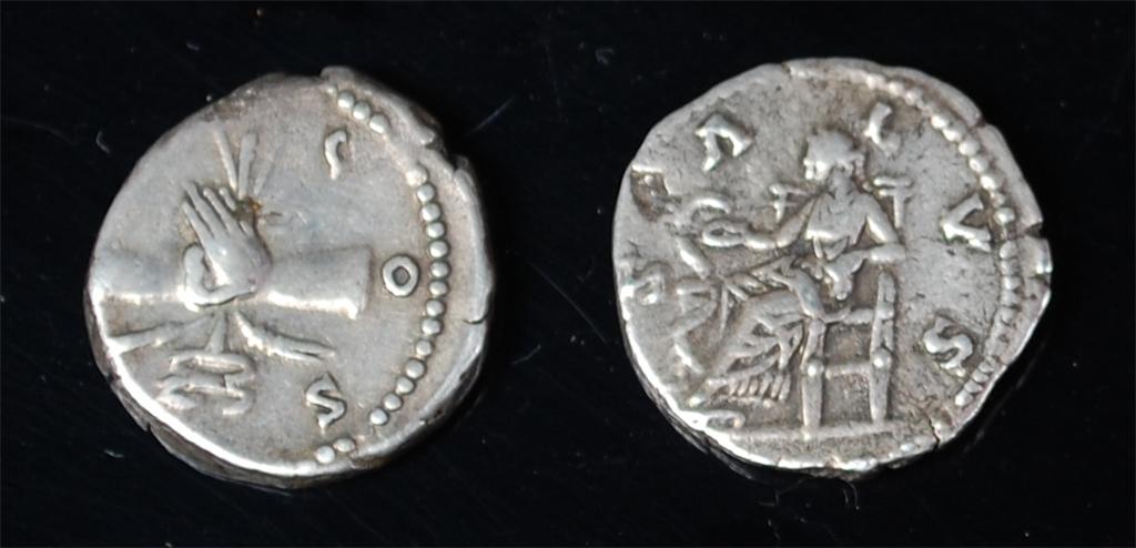 Roman, Antoninus Pius 138-161AD, AR denarius (gF), together with Faustina the Younger 130-175AD ( - Image 2 of 2
