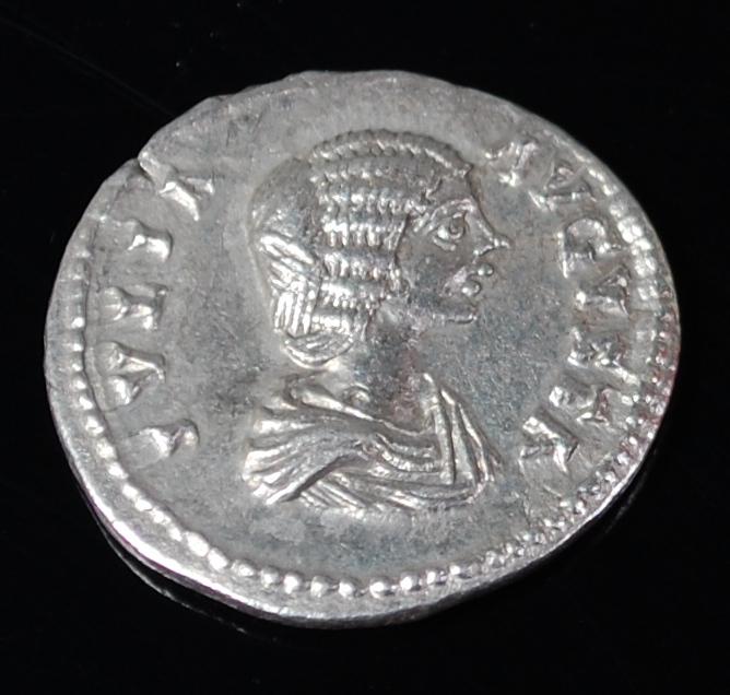Roman, Julia Augusta Domma 170-217AD, wife of Septimus Serverus AR denarius, obv. bust facing right,