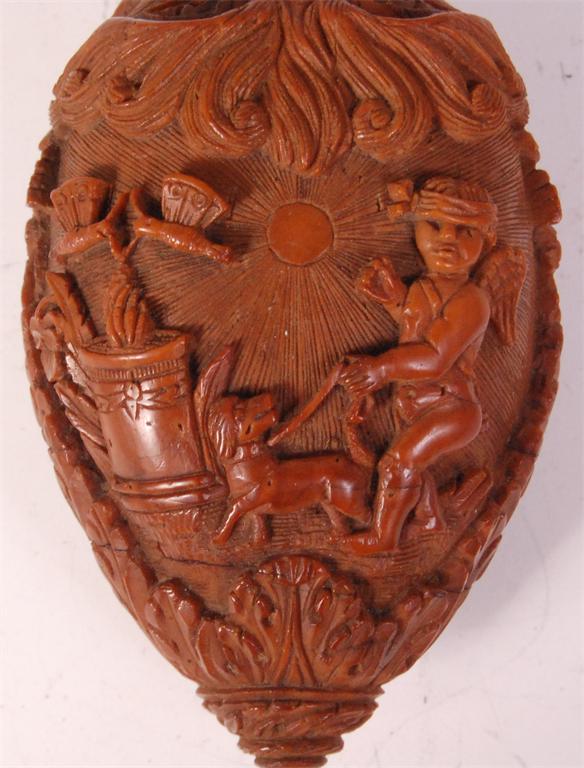 An 18th century finely carved coquilla nut, in the form of a grotesque mask with open mouth, the - Image 3 of 4
