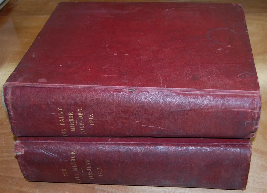 DAILY MIRROR, six bound volumes of the Daily Mirror Jan 1915 to Dec 1917 inclusive, maroon cloth (
