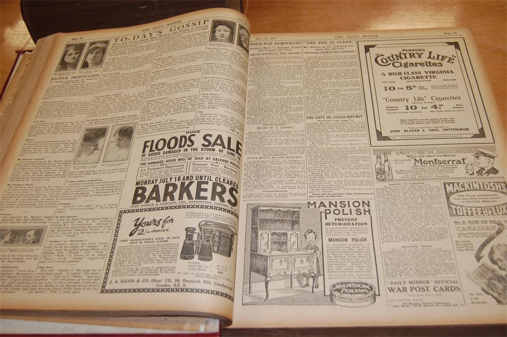 DAILY MIRROR, six bound volumes of the Daily Mirror Jan 1915 to Dec 1917 inclusive, maroon cloth ( - Image 3 of 6