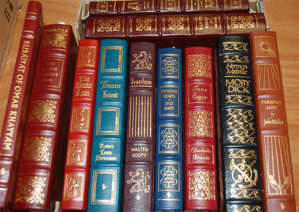 Treasure Island, Alice in Wonderland, Moby Dick and other classics, collectors edition full leather,