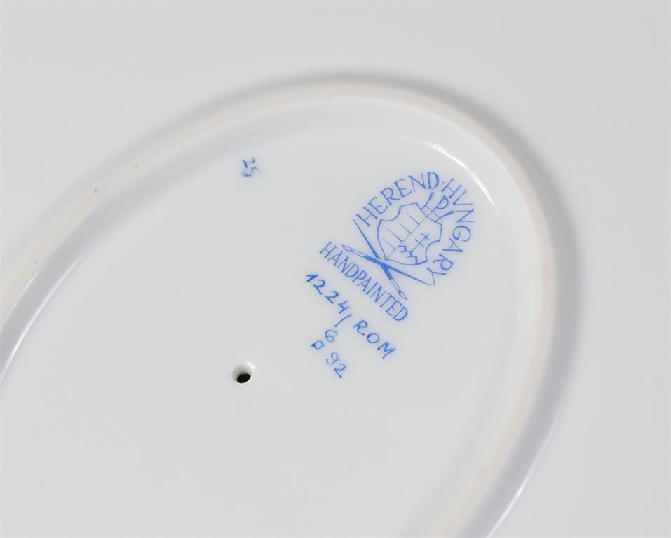 # A Herend porcelain eight place setting dinner service, comprising; dinner plates, side plates, tea - Image 4 of 4