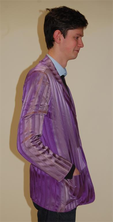 # A gents woven silk evening jacket, a Roland Klein striped purple silk jacket; a gentlemans' - Image 3 of 3