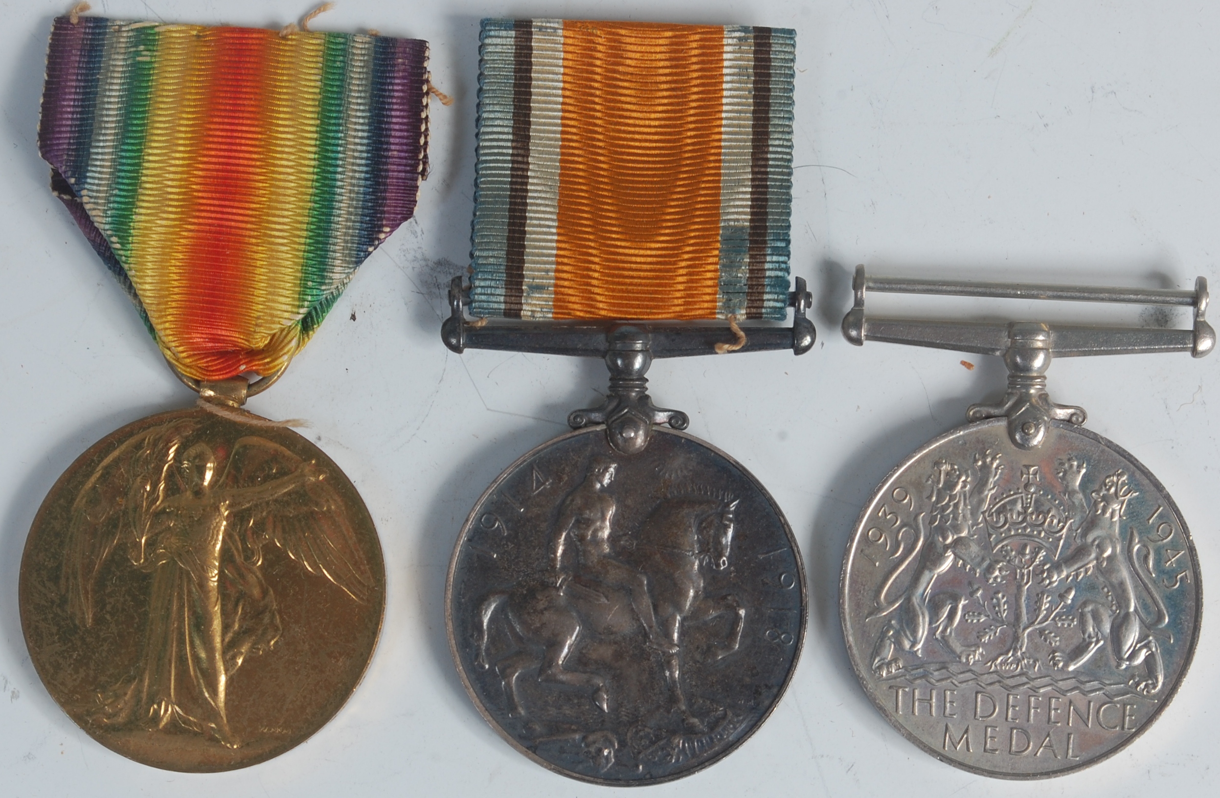 A WW I British war and Victory duo naming 32935 Pte W. Arkell. Bedford Reg, together with WW II