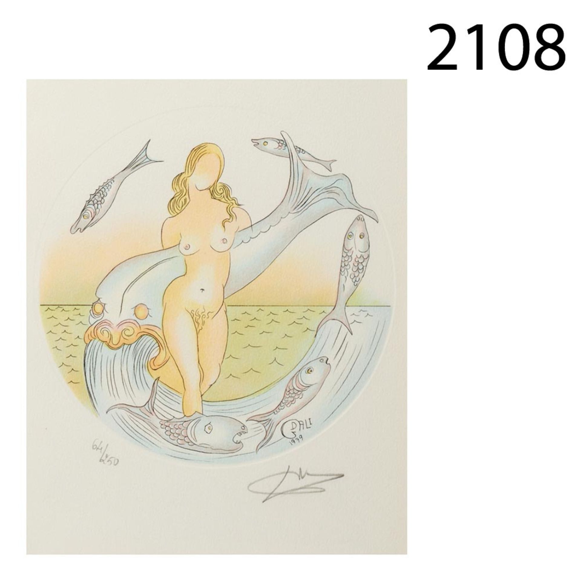 Pisces. Etching Salvador Dalí (Figueres, 1904-1989) Piscis. Grabado firmado y numerado 64/250 a