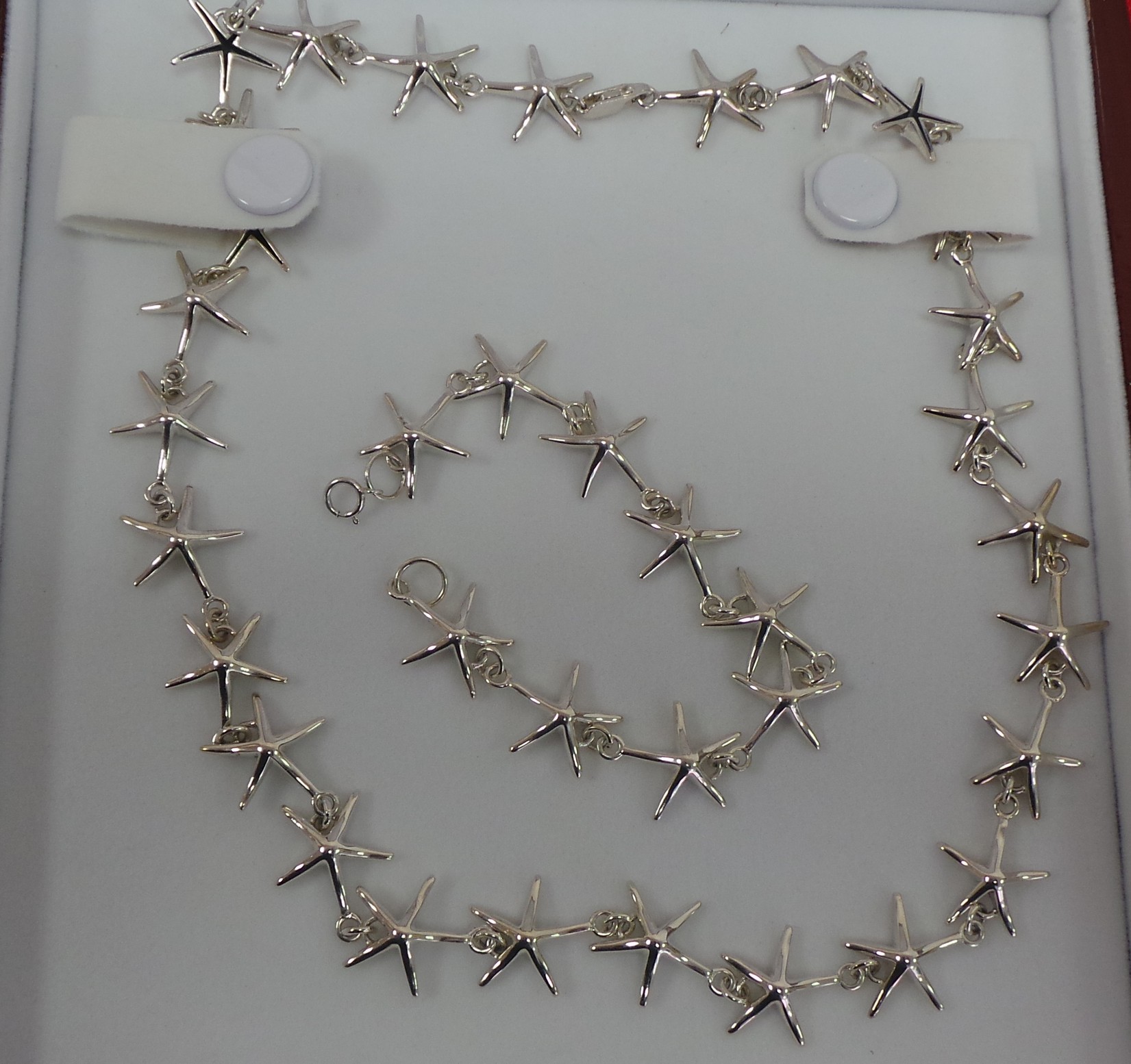 Silver Starfish Necklet & Matching Bracelet - boxed
