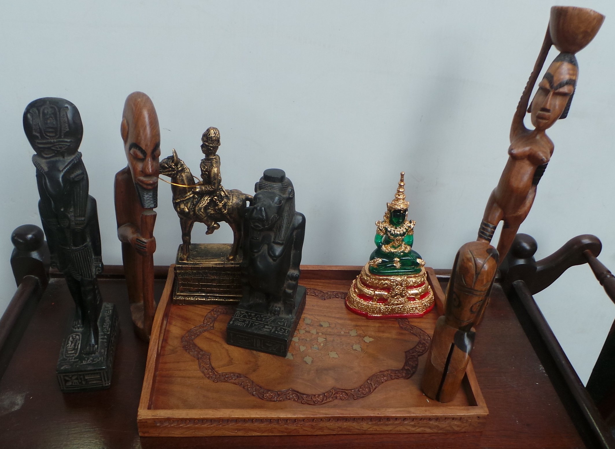 Tray and Lot of Wooden Ornaments