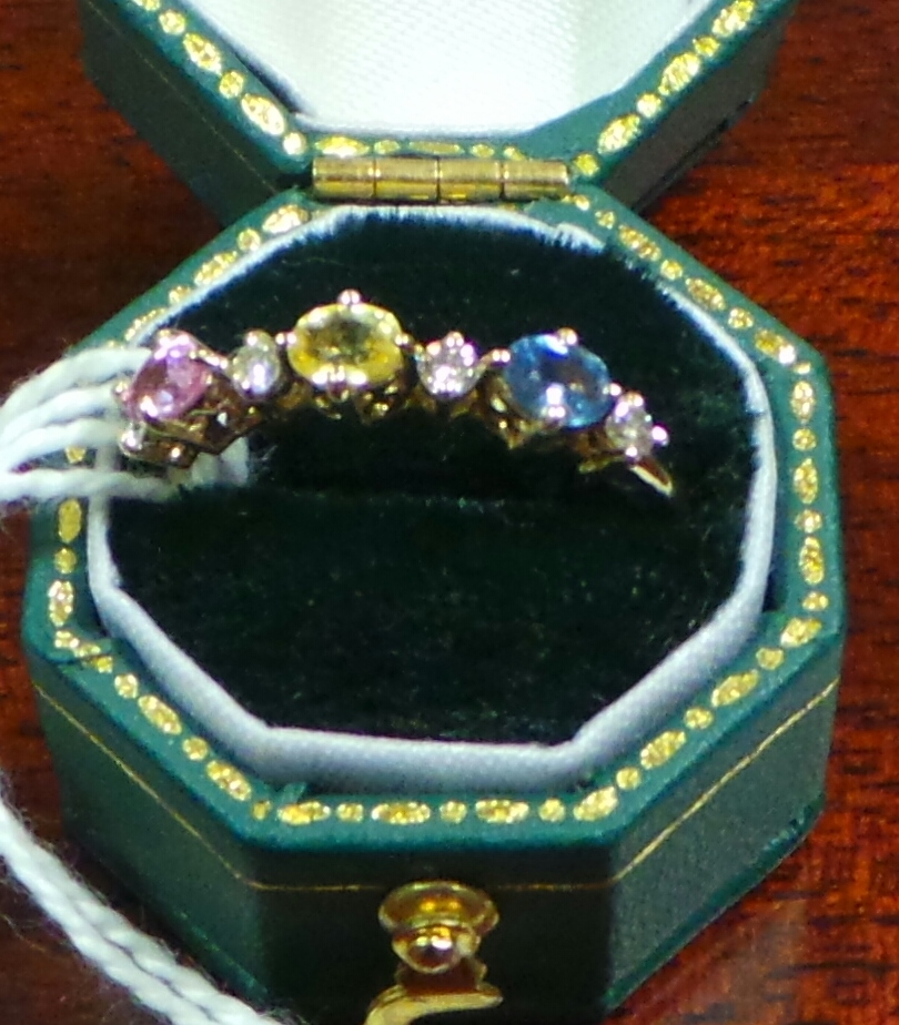 Gold Diamond/Multi Gem Ring