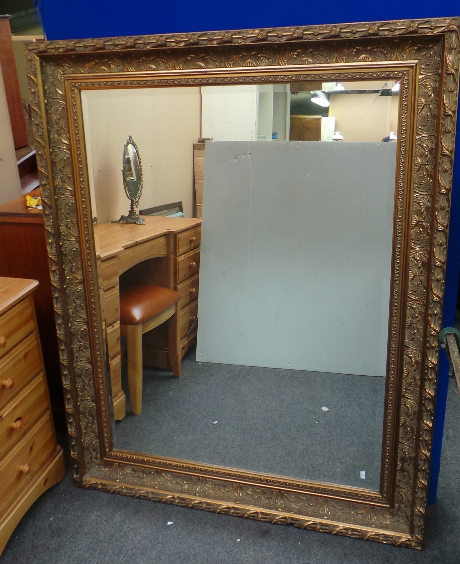 Large Gilt Over mantel  Mirror (mirror cracked)
