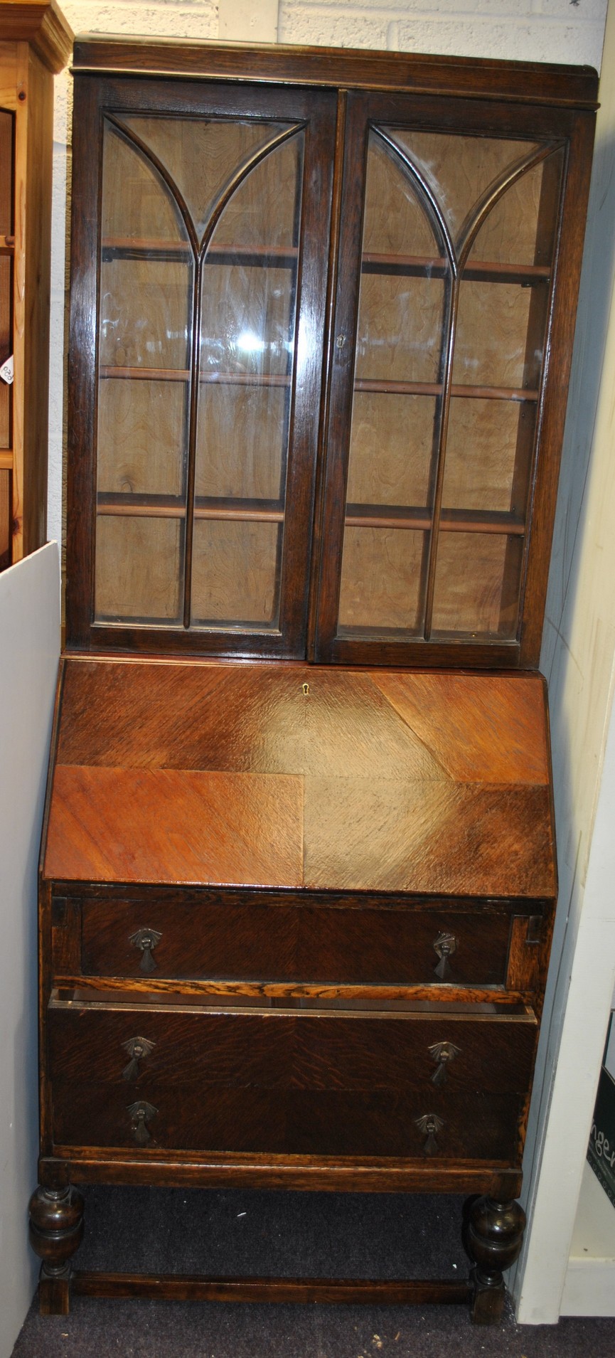 Oak Bureau Bookcase