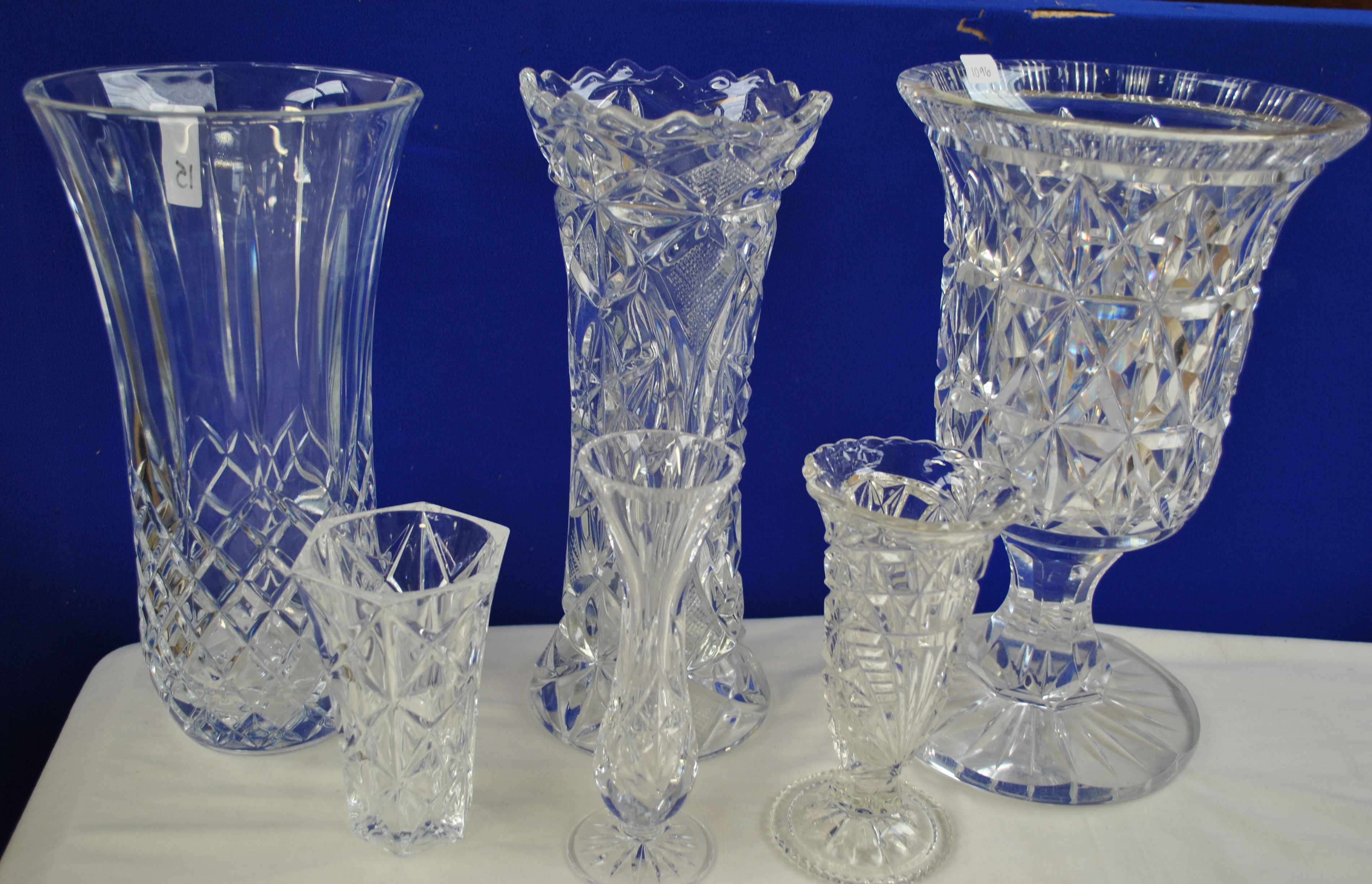 Lot of 6x Cut Glass Vases