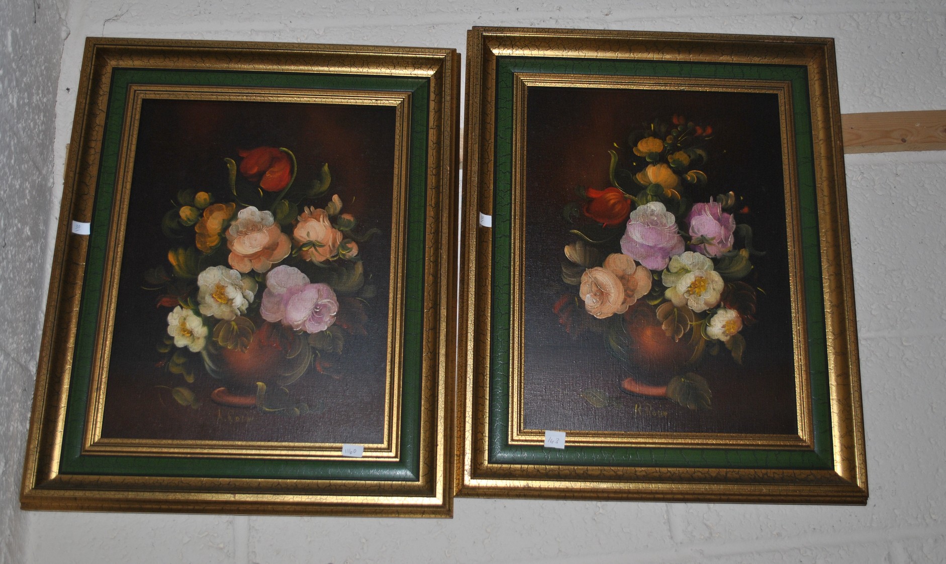 Pair of Still Life Oil on Canvases - Signed R. Rosini