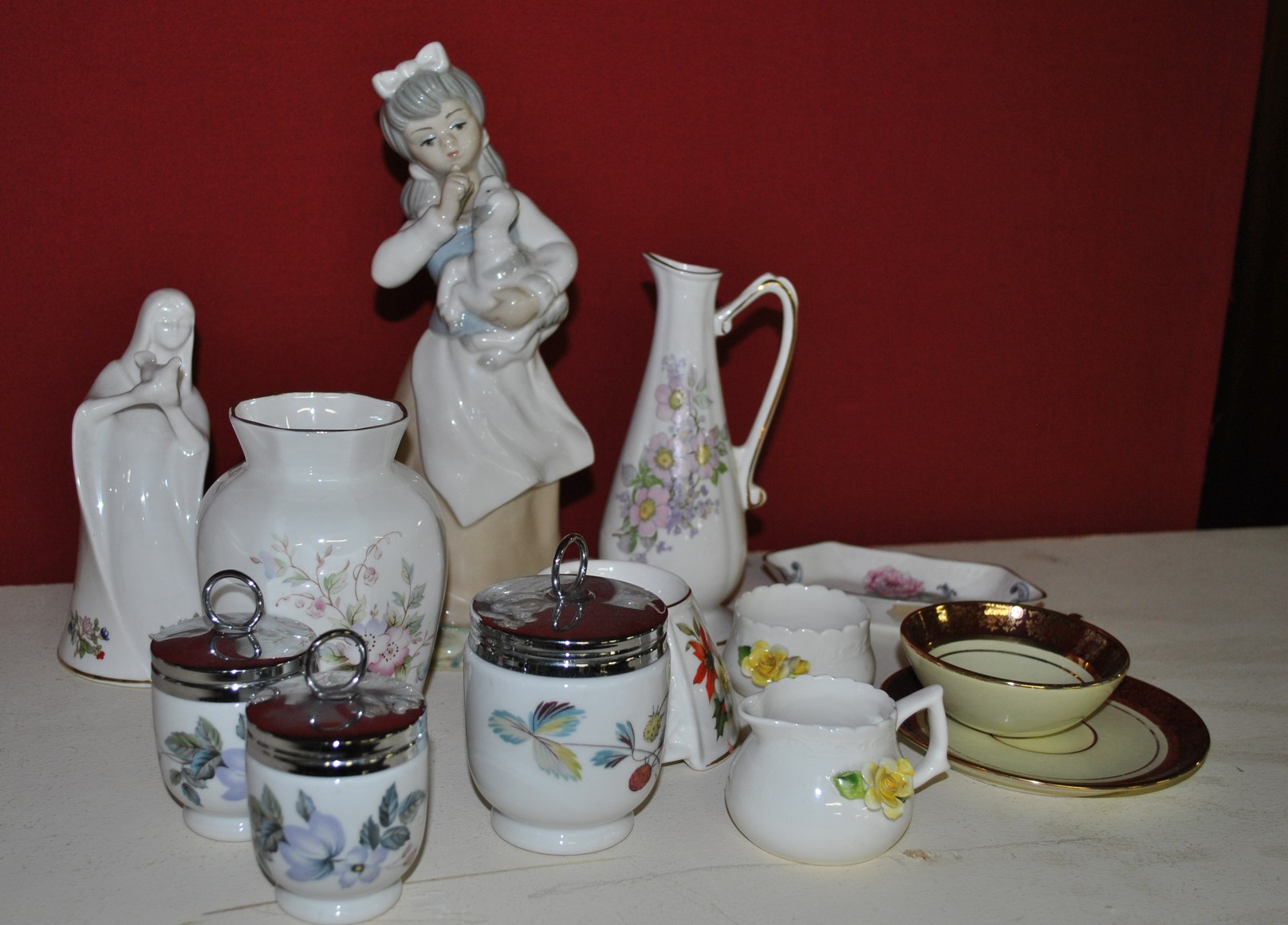 Assorted Odd Lot of Egg Coddlers, Figurine Etc.