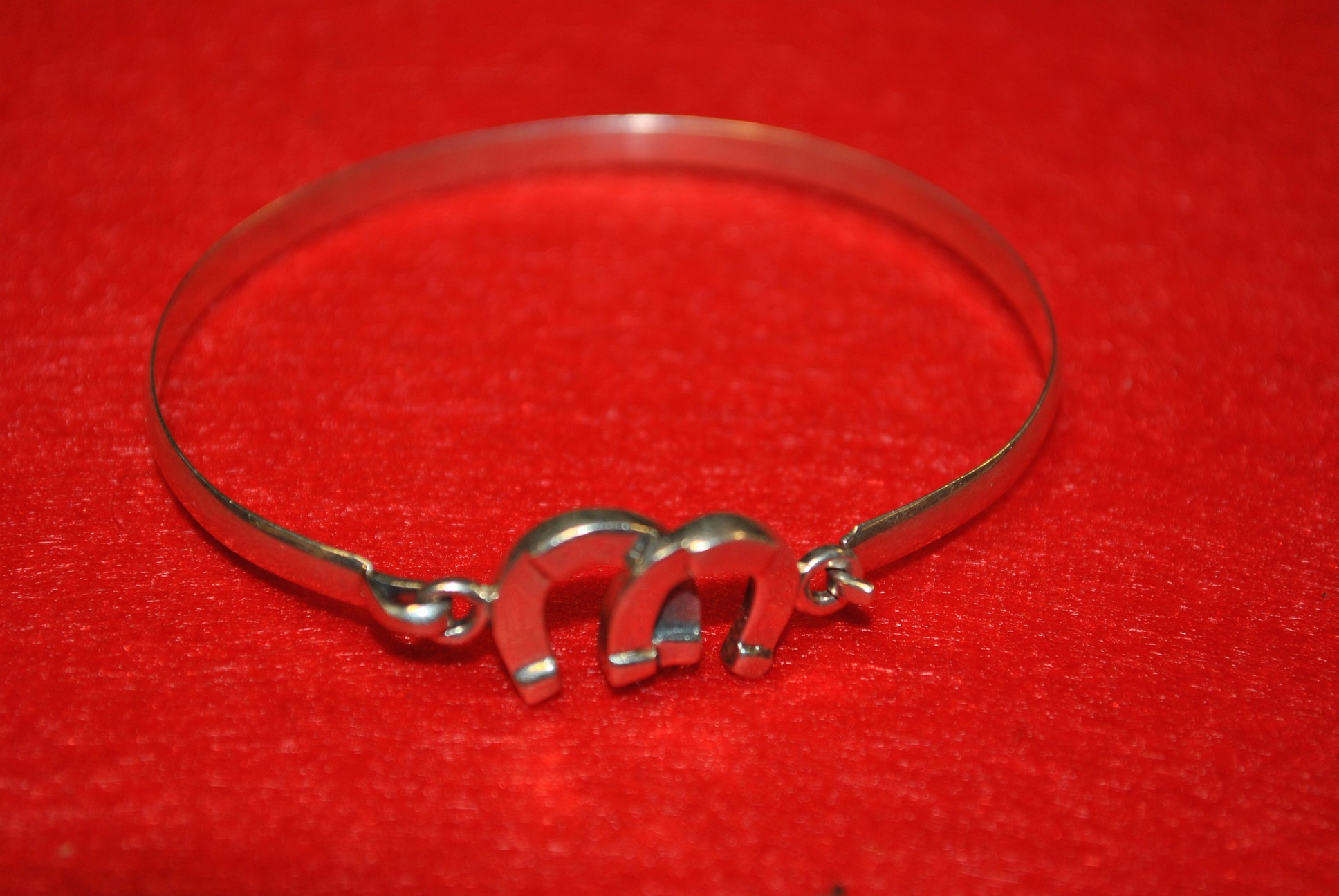 Silver Horse Shoe Bangle