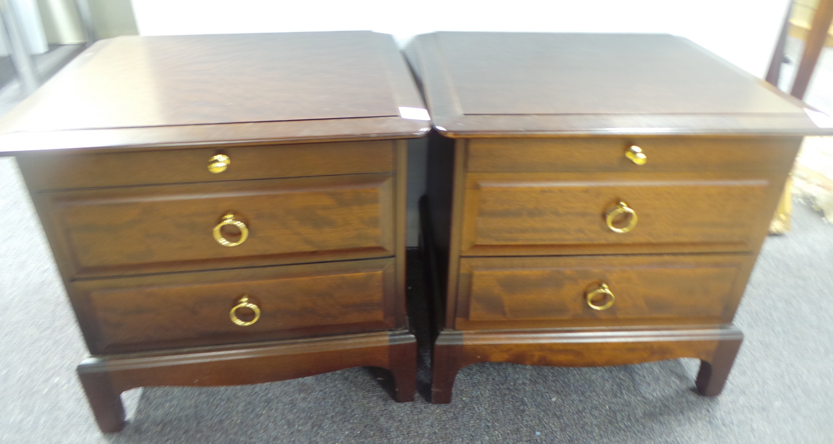 Pair of Stag Mahogany Bedside Lockers