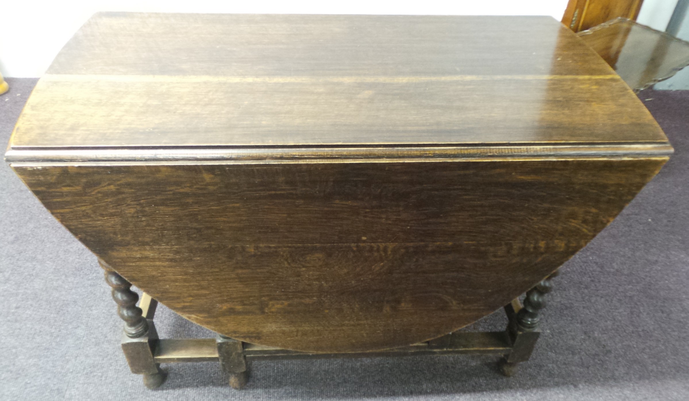 Jacobean Oak Drop Leaf Dining  Table