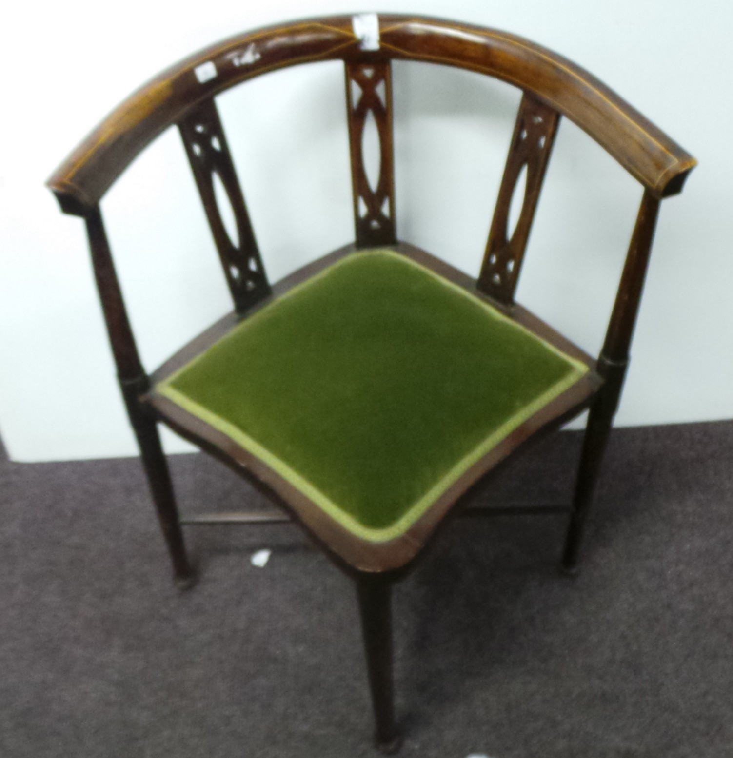 Inlaid Mahogany Corner Chair