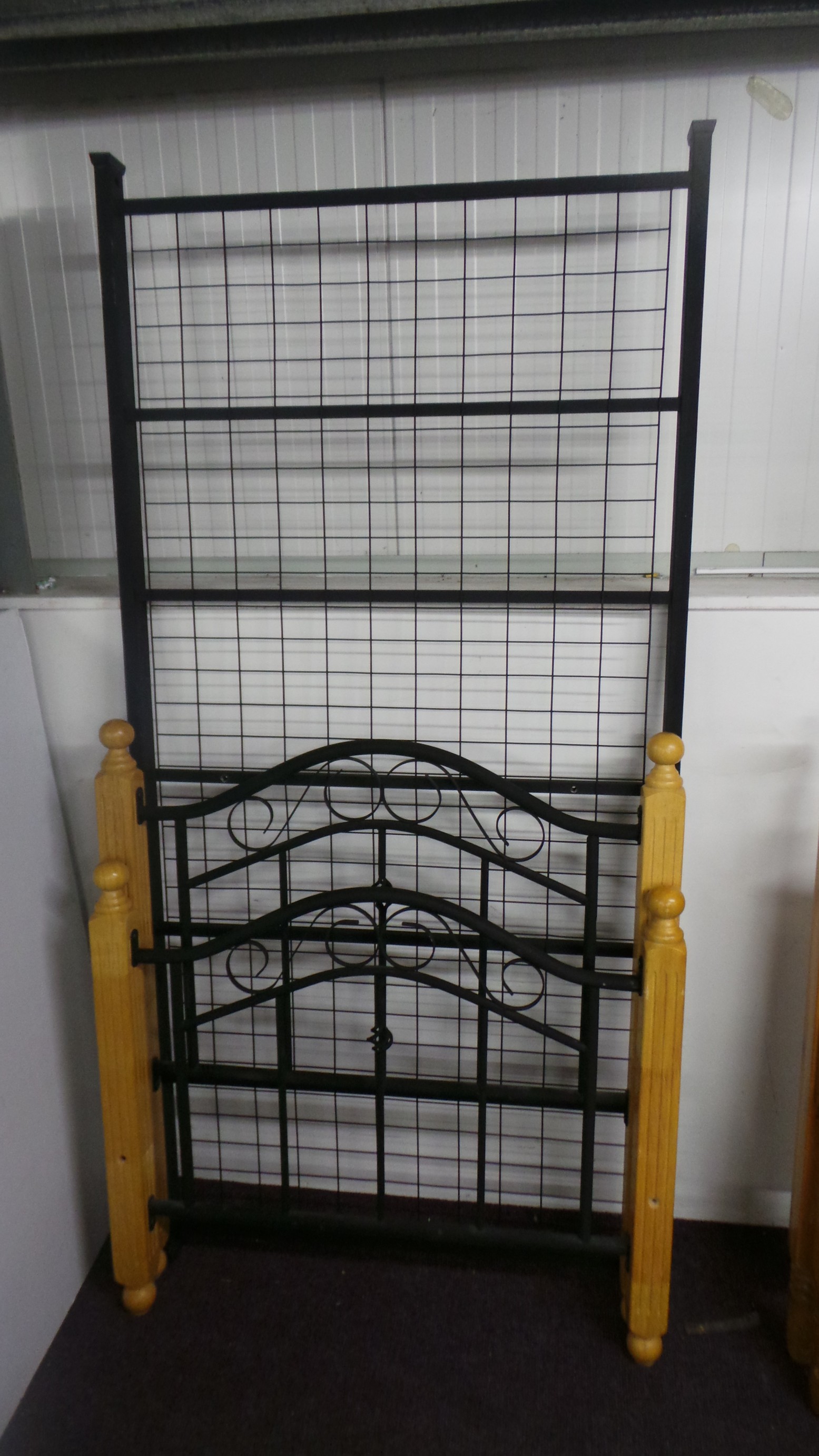 3ft Pine and Wrought Iron Bed Frame