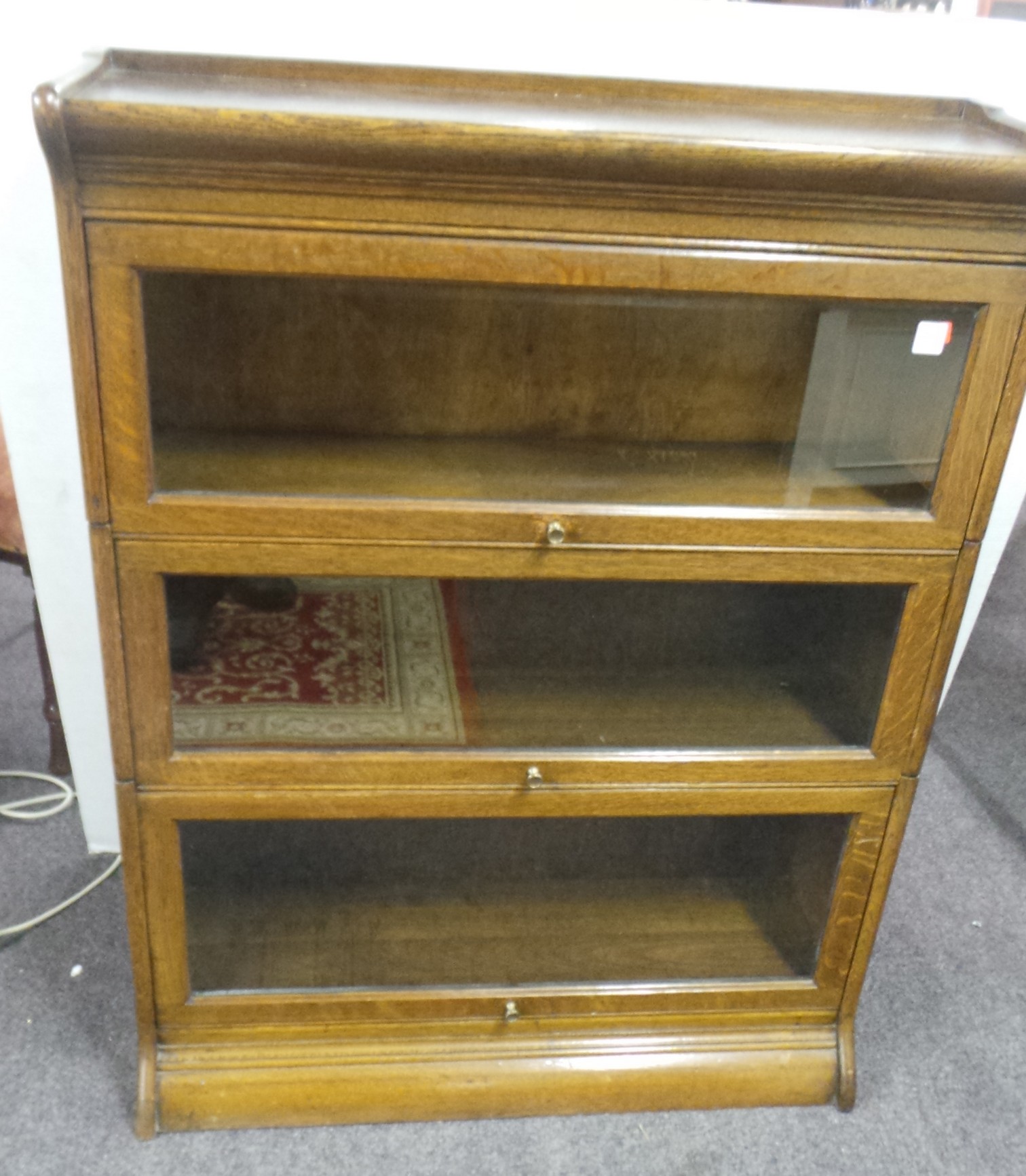 Oak Bookcase with Glazed Doors