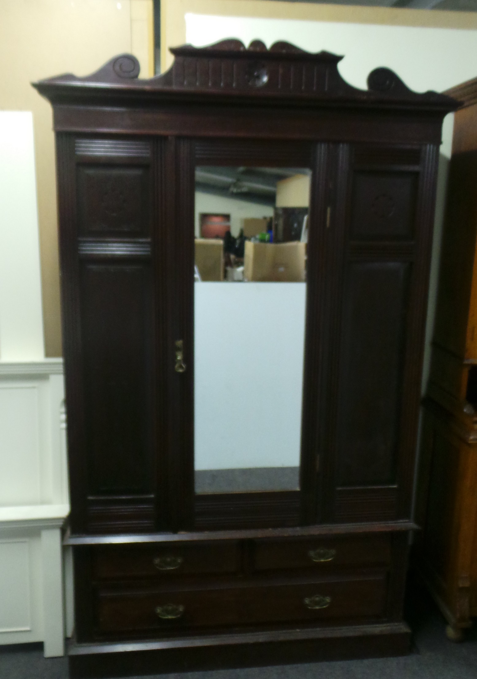 Edwardian Mirror Front Wardrobe