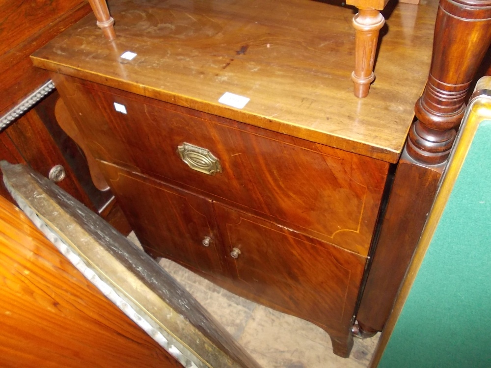 George III mahogany converted commode