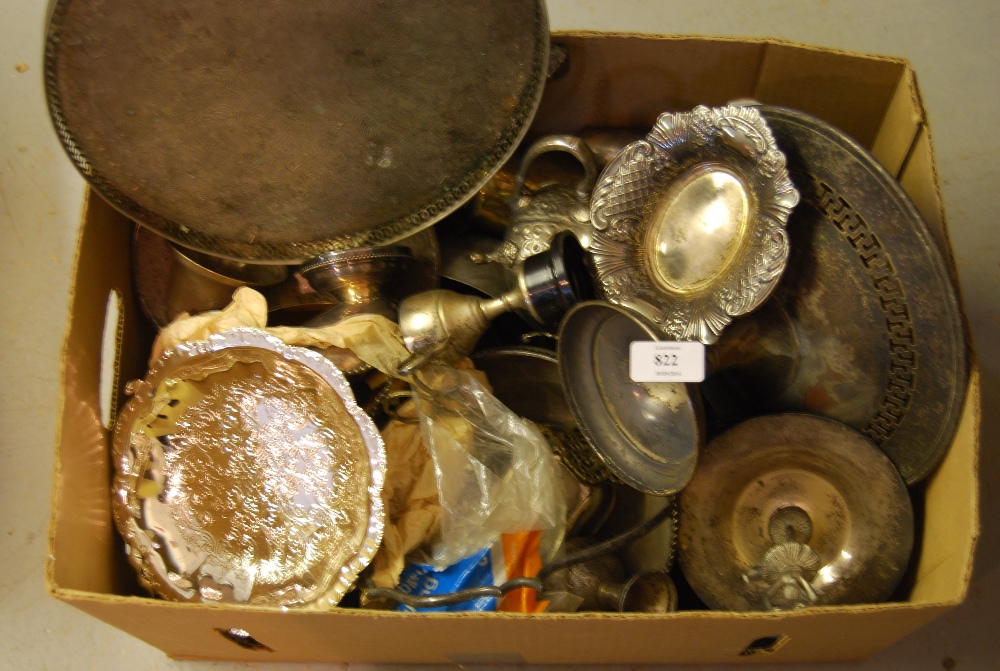 Box containing a large quantity of various silver plated items