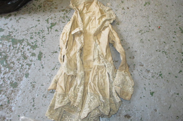 Child's early 20th Century linen and crochet work jacket / Christening gown