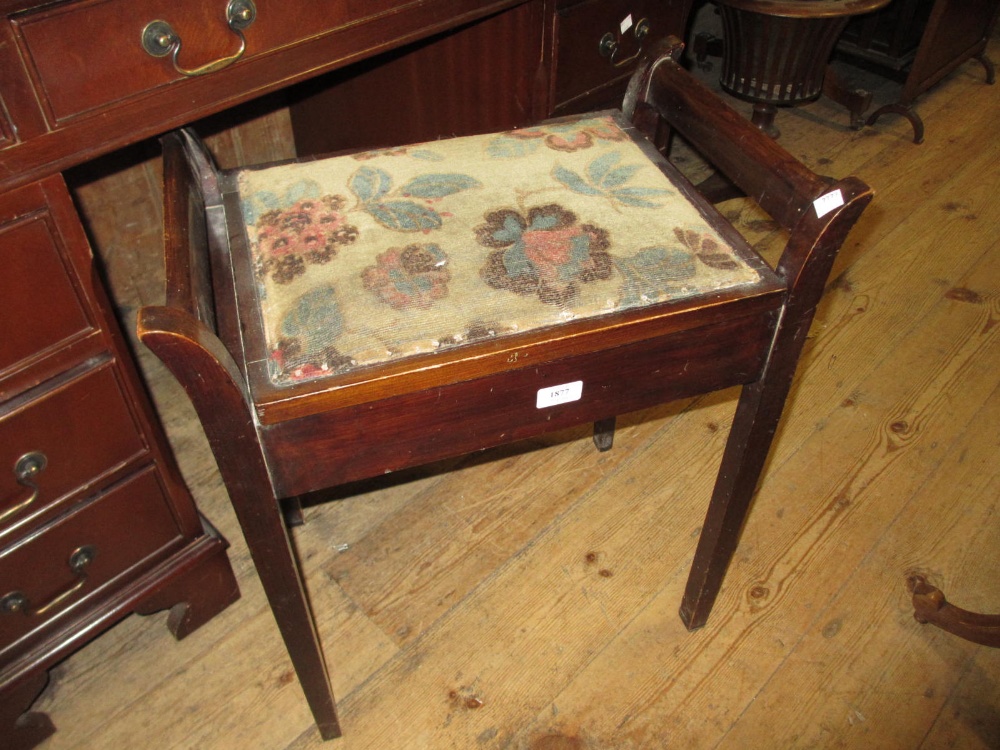 Early 20th Century box seat piano stool