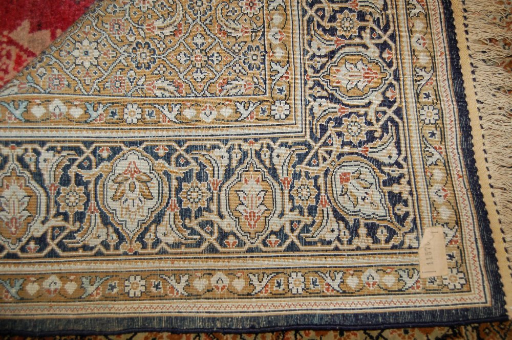 Qum rug with lobed medallion and all-over Herati design with multiple borders, 1.4m x 2.1m - Image 6 of 6