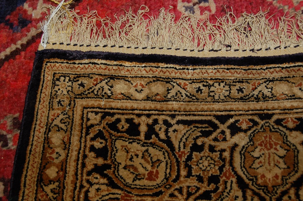 Qum rug with lobed medallion and all-over Herati design with multiple borders, 1.4m x 2.1m - Image 4 of 6