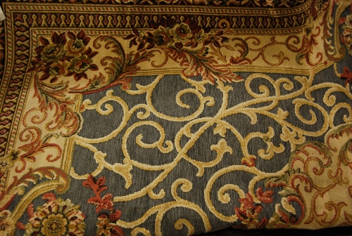 Aubusson style carpet having blue ground, 2.3m x 1.5m