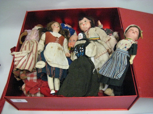 Small Heubach and Koppelsdorf bisque headed doll dressed as a  Dutch girl (a/f) together with a