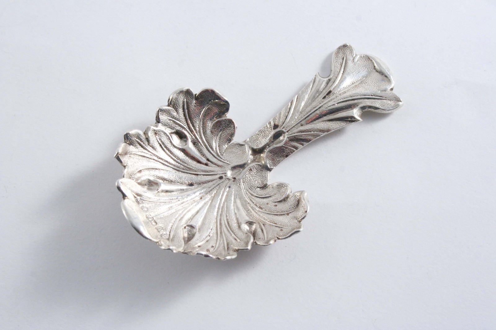 AN EARLY VICTORIAN CADDY SPOON with a leaf bowl & a foliate stem, by Gervaise Wheeler, Birmingham