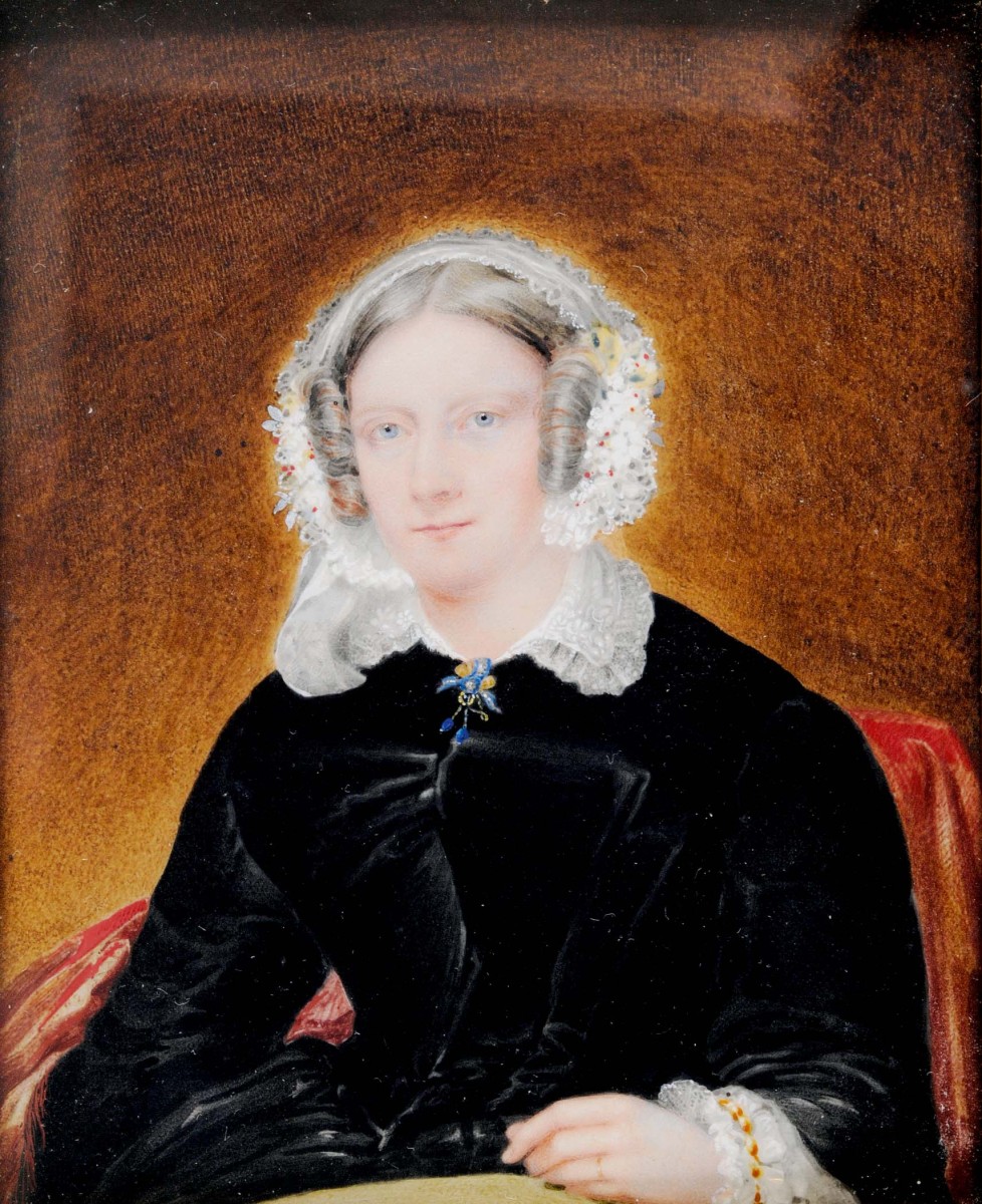 MANNER OF FREDERICK HARDING (fl. 1814-1857) Portrait of Mrs Hewlett, nee Grey, seated wearing