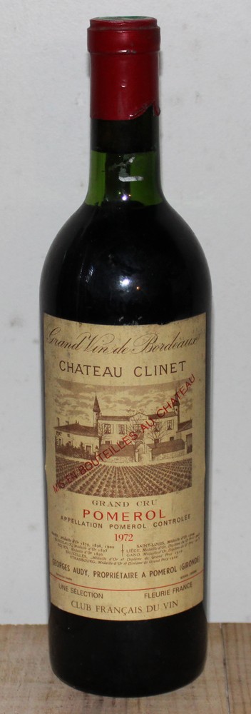 Château Clinet, Pomerol, Grand Cru, millésime 1972. 1 BTL (Niv. TLB).