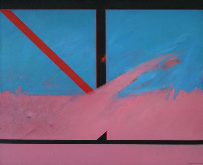 Bayer, Hermann  (geb. 1936)  Crux Commissa, 1990 - 1992  Acrylic on canvas  Signed and dated both